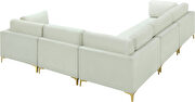 5pcs modular sectional in cream velvet w/ gold legs by Meridian additional picture 2