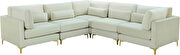5pcs modular sectional in cream velvet w/ gold legs by Meridian additional picture 4