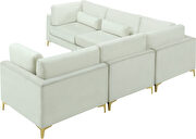 5pcs modular sectional in cream velvet w/ gold legs by Meridian additional picture 5