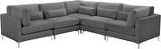 5pcs modular sectional in gray velvet w/ gold legs by Meridian additional picture 3