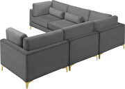5pcs modular sectional in gray velvet w/ gold legs by Meridian additional picture 5