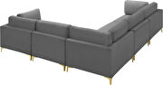 5pcs modular sectional in gray velvet w/ gold legs by Meridian additional picture 6