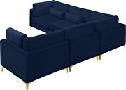 5pcs modular sectional in navy velvet w/ gold legs by Meridian additional picture 4