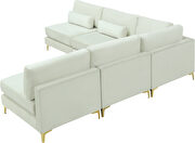 5pcs modular sectional in cream velvet w/ gold legs by Meridian additional picture 6