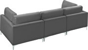 3pcs modular sofa in gray velvet w/ gold legs by Meridian additional picture 2