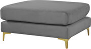 Gray velvet ottoman by Meridian additional picture 2