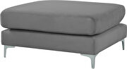 Gray velvet ottoman by Meridian additional picture 3
