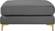 Gray velvet ottoman by Meridian additional picture 5