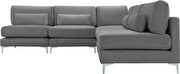 5pcs modular sectional in gray velvet w/ gold legs by Meridian additional picture 5