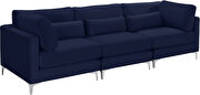 3pcs modular sofa in navy velvet w/ gold legs by Meridian additional picture 2