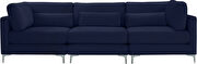 3pcs modular sofa in navy velvet w/ gold legs by Meridian additional picture 6