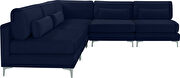 5pcs modular sectional in navy velvet w/ gold legs by Meridian additional picture 2
