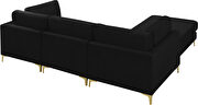 4pcs modular sectional in black velvet w/ gold legs by Meridian additional picture 4