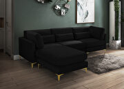 4pcs modular sectional in black velvet w/ gold legs by Meridian additional picture 7