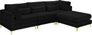4pcs modular sectional in black velvet w/ gold legs by Meridian additional picture 8