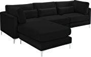 4pcs modular sectional in black velvet w/ gold legs by Meridian additional picture 9