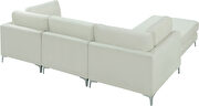 4pcs modular sectional in cream  velvet w/ gold legs by Meridian additional picture 2