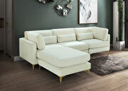 4pcs modular sectional in cream  velvet w/ gold legs by Meridian additional picture 8