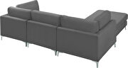 4pcs modular sectional in gray velvet w/ gold legs by Meridian additional picture 3