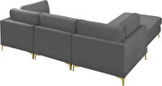 4pcs modular sectional in gray velvet w/ gold legs by Meridian additional picture 5