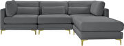 4pcs modular sectional in gray velvet w/ gold legs by Meridian additional picture 9