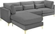 4pcs modular sectional in gray velvet w/ gold legs by Meridian additional picture 10