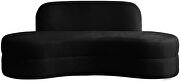 Kidney-shaped lounge style black velvet sofa by Meridian additional picture 3