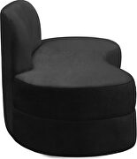 Kidney-shaped lounge style black velvet sofa by Meridian additional picture 4
