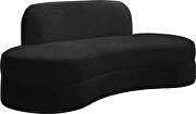 Kidney-shaped lounge style black velvet sofa by Meridian additional picture 6