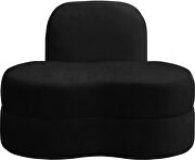Kidney-shaped lounge style black velvet chair by Meridian additional picture 3