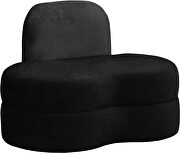 Kidney-shaped lounge style black velvet chair by Meridian additional picture 6