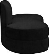Kidney-shaped lounge style black velvet loveseat by Meridian additional picture 4