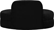 Kidney-shaped lounge style black velvet loveseat by Meridian additional picture 5