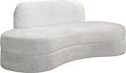 Kidney-shaped lounge style cream velvet sofa by Meridian additional picture 2