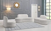 Kidney-shaped lounge style cream velvet sofa by Meridian additional picture 3