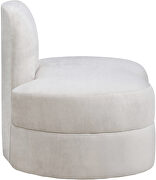 Kidney-shaped lounge style cream velvet chair by Meridian additional picture 4