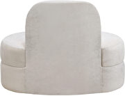 Kidney-shaped lounge style cream velvet chair by Meridian additional picture 5