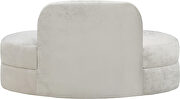 Kidney-shaped lounge style cream velvet loveseat by Meridian additional picture 5