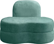Kidney-shaped lounge style green velvet chair by Meridian additional picture 3