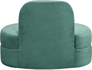 Kidney-shaped lounge style green velvet chair by Meridian additional picture 5