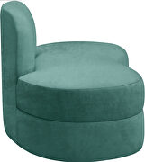 Kidney-shaped lounge style green velvet loveseat by Meridian additional picture 4