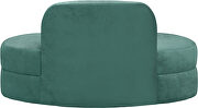 Kidney-shaped lounge style green velvet loveseat by Meridian additional picture 5