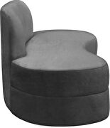 Kidney-shaped lounge style gray velvet sofa by Meridian additional picture 3