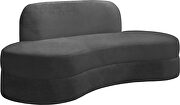 Kidney-shaped lounge style gray velvet sofa by Meridian additional picture 5