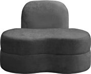 Kidney-shaped lounge style gray velvet chair by Meridian additional picture 3