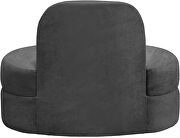 Kidney-shaped lounge style gray velvet chair by Meridian additional picture 4