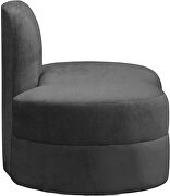Kidney-shaped lounge style gray velvet chair by Meridian additional picture 5