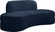 Kidney-shaped lounge style navy velvet sofa by Meridian additional picture 7