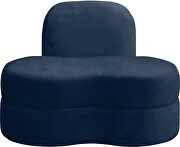 Kidney-shaped lounge style navy velvet chair by Meridian additional picture 3
