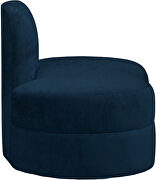 Kidney-shaped lounge style navy velvet chair by Meridian additional picture 4